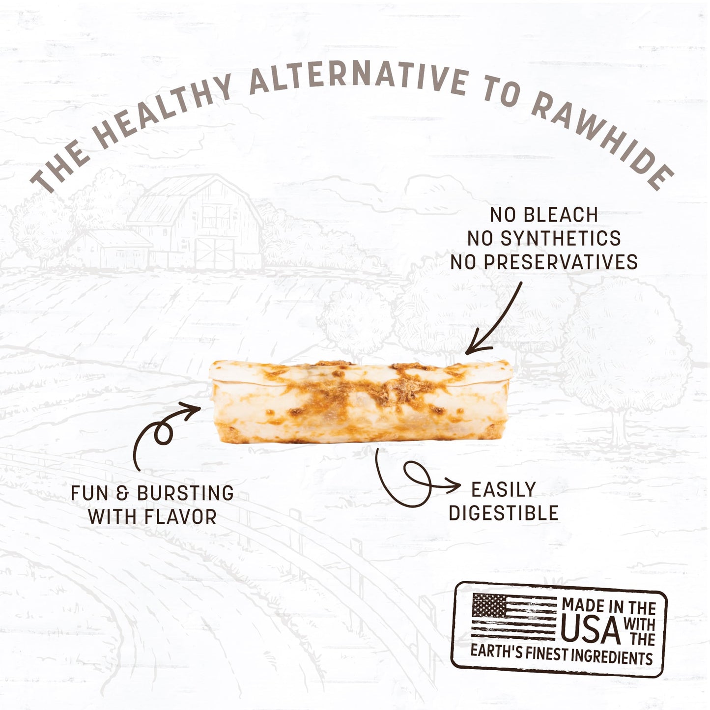 Earth Animal No Hide Small Long Lasting Dog Chew Rolls, Beef, 2.4 Oz