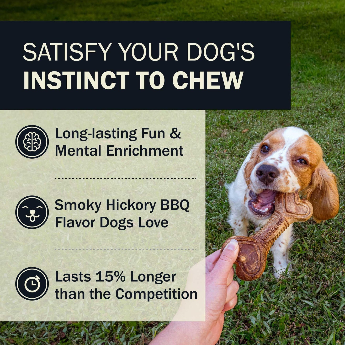 Redbarn Natural Dur-A-Bulls Treats for Dogs - 3 Large Tires - Hickory Flavor - Made in USA Long Lasting 100% Digestible No Artificial Ingredients or Plastic