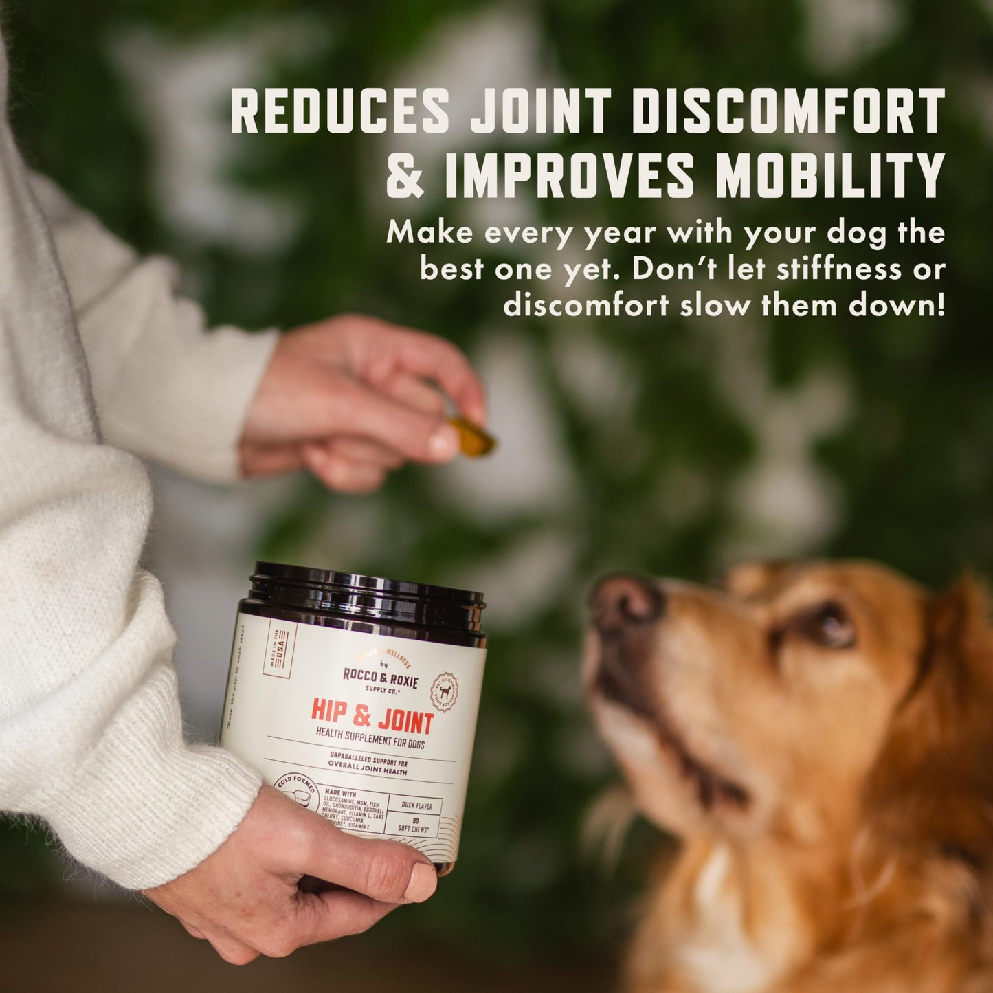Rocco & Roxie Joint Supplement for Dogs, Glucosamine Hip and Joint Chews, Dog Joint Supplement Large & Small Breed, Senior Dog Vitamins to Support Mobility, Chondroitin, MSM, Health Supplies 90 ct