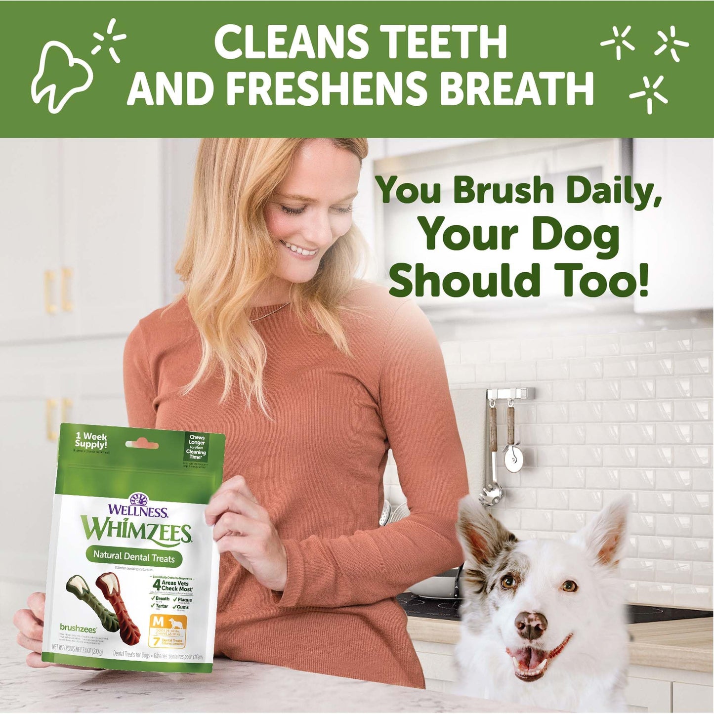 Whimzees Wellness Variety Pack Dog Dental Treats, Natural Chews, Medium Size, (28 Count)