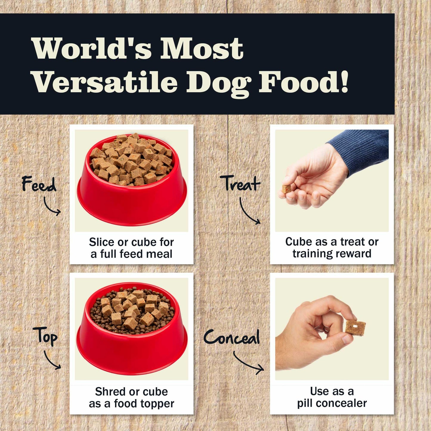 Redbarn Pet Products All-Natural Premium Rolled Dog Food, Beef Recipe - Soft Semi-Moist Wet Formula for High Protein Diet, Training Rewards, & Treat Pill Concealer - 4 lb, 1 Count