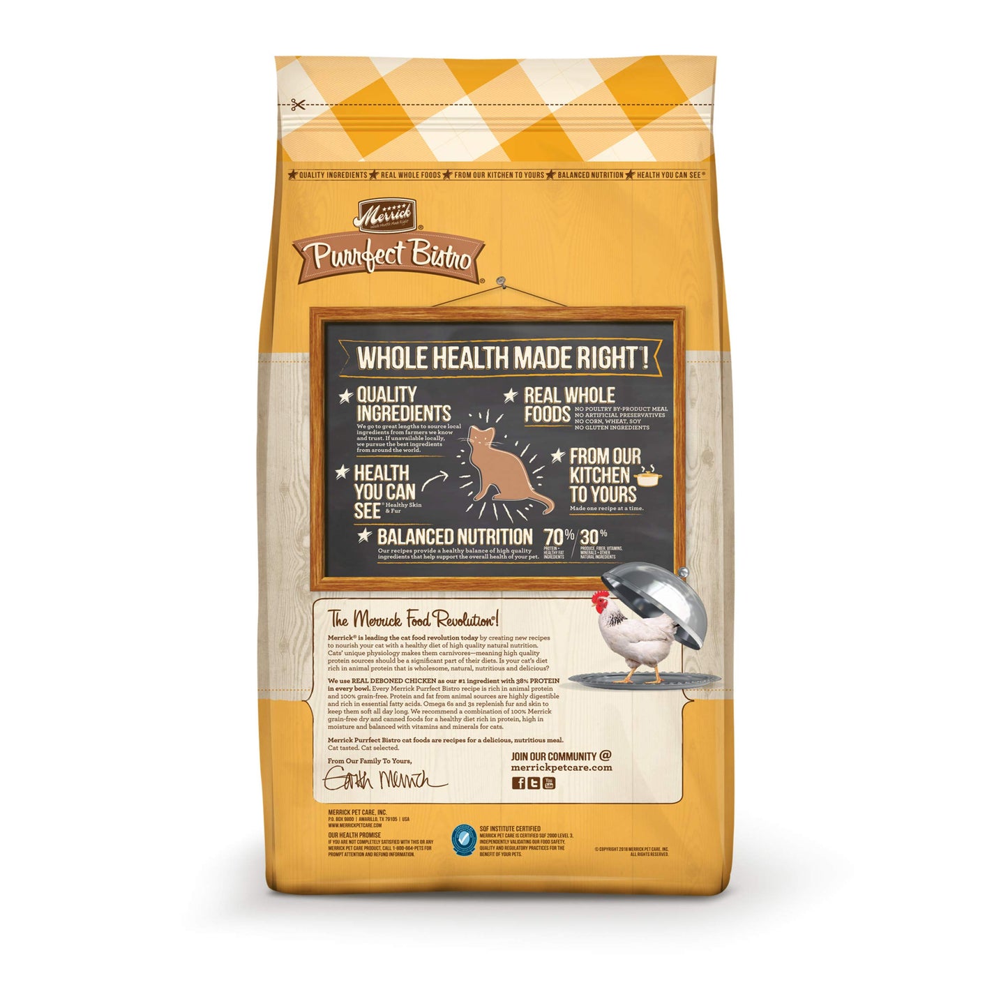 Merrick Purrfect Bistro Grain Free Natural Dry Cat Food For Adult Cats, Real Chicken And Sweet Potato Recipe - 12 lb. Bag