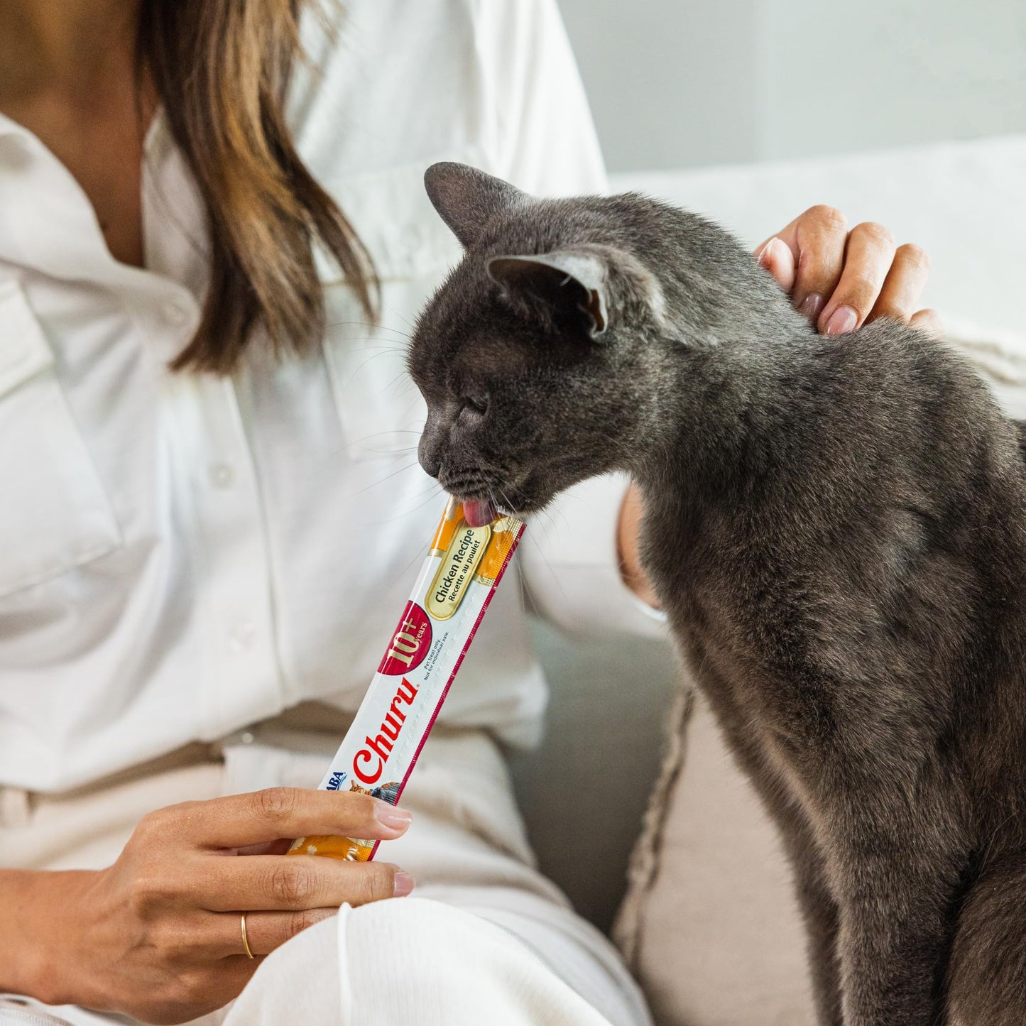 INABA Churu for Senior 10+, Creamy Lickable Cat Treats with Taurine, Vitamin E & C, 0.5 Ounces Each, 40 Tubes, Tuna & Chicken Variety