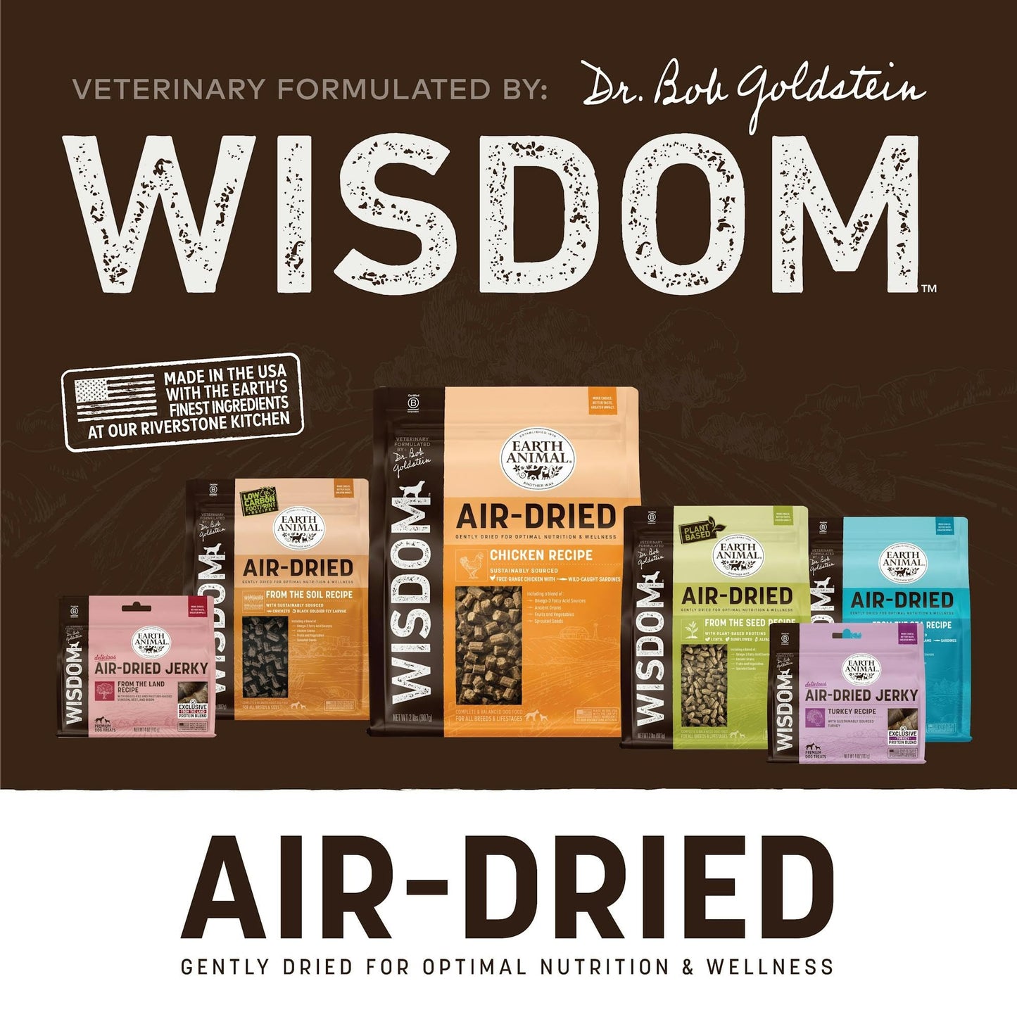 Earth Animal Wisdom Air-Dried Jerky Turkey Recipe | Dog Treats and Snacks | Premium Natural Turkey Jerky Strips | 4 oz | Dog Treats Made in The USA (Pack of 1)