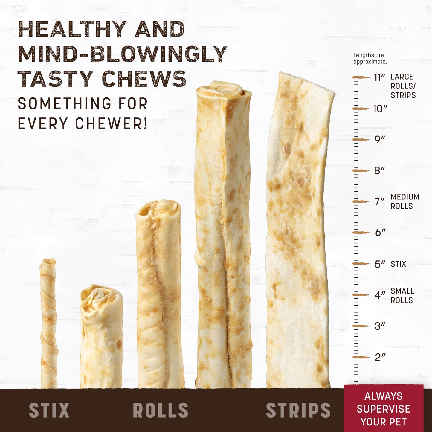 Earth Animal No Hide Large Beef Flavored Natural Rawhide Free Dog Chews Long Lasting Chew Sticks | Treats for Large Dogs | Great for Aggressive Chewers, 7 oz