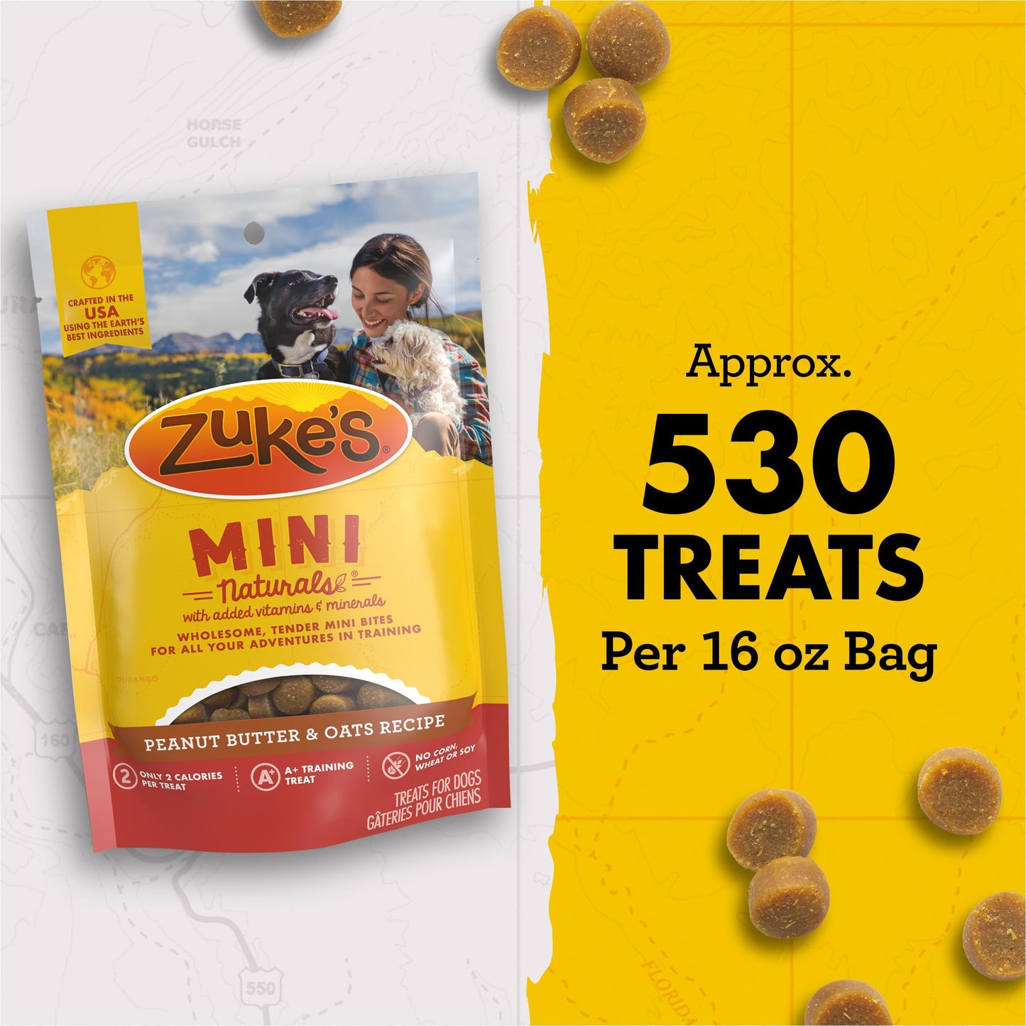 Zuke’s Mini Naturals Dog Training Treats for Dogs of All the Sizes, Pet Treats made with Real Peanut Butter, 16 oz. Resealable Pouch - 16 oz. Bag