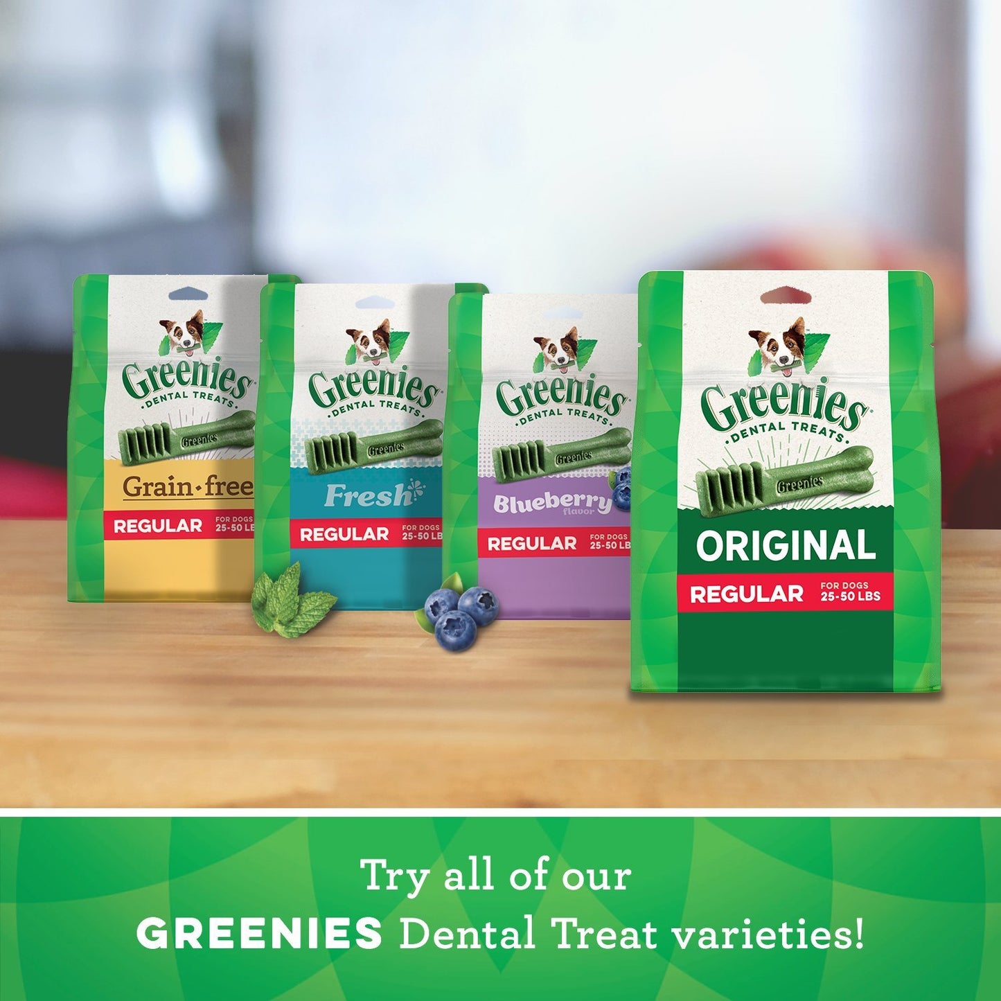 Greenies Regular Dental Dog Treats, Flavor Variety Pack (60 Treats)