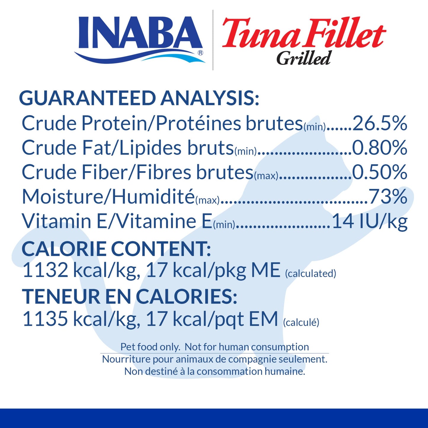 INABA Premium Hand-Cut Grilled Tuna Fillet Cat Treats/Topper with Vitamin E and Green Tea Extract, 0.52 Ounces Each, Pack of 6, Homestyle Broth