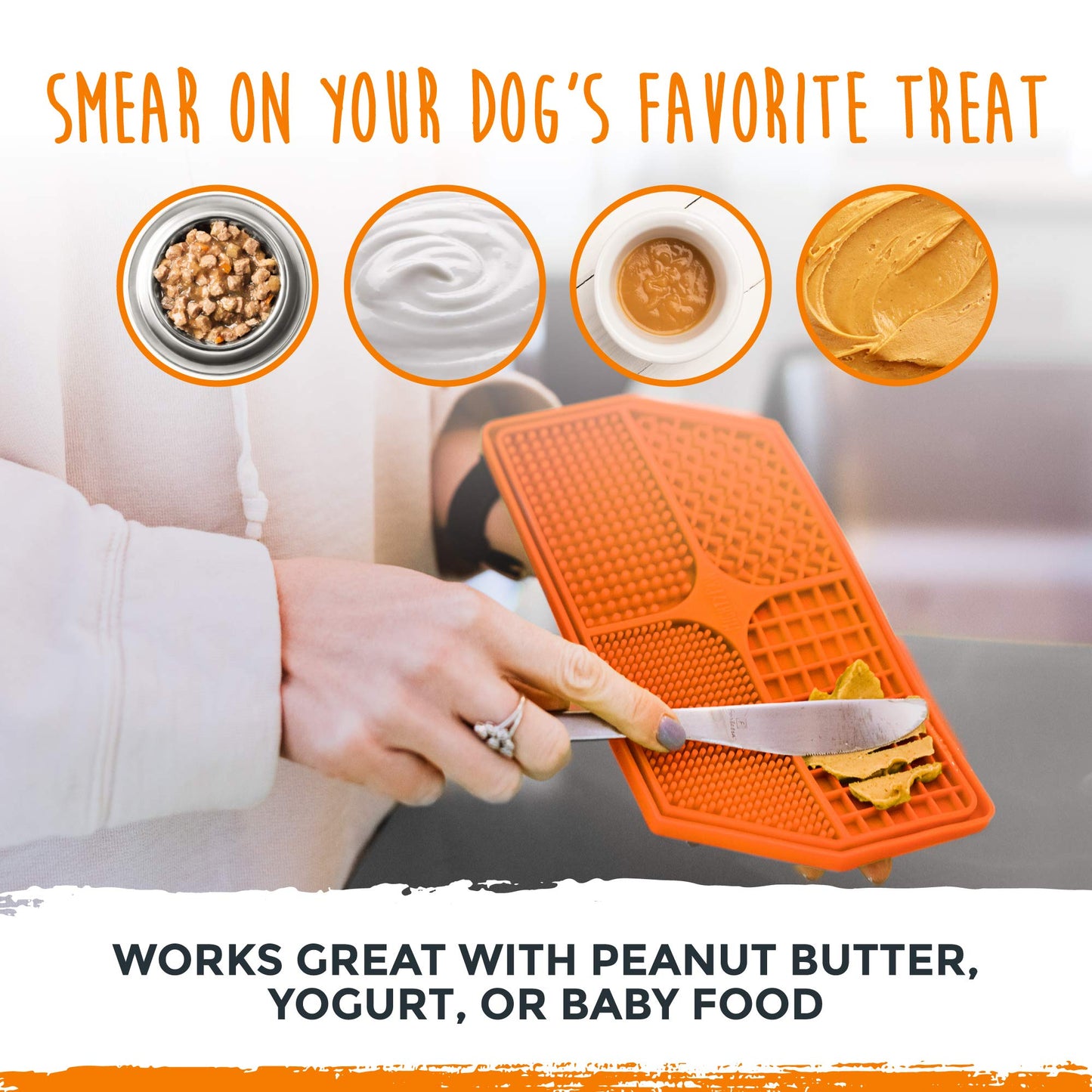 Mighty Paw Dog Lick Pad - Anxiety Alleviation - Strong Suction - Enhanced Paw Grooming - BPA-Free Silicone - Slow Feeding Lick Pad - Dental Health - Dishwasher Safe - Food Safe Silicone Dog Food Mat