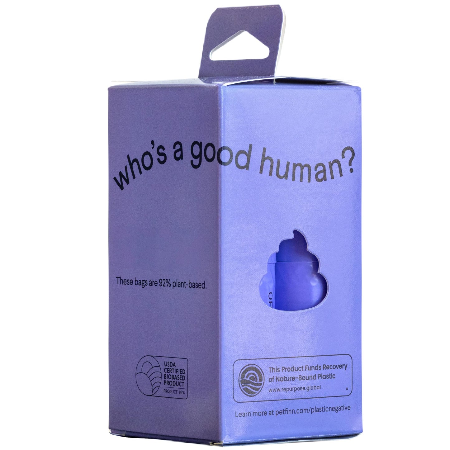 Finn 92% Biobased Poop Bags | USDA-Certified BioPreferred Product | Made from 92% Plant-Based Materials / 8% PE | Unscented Dog Waste Bags, Set of 120