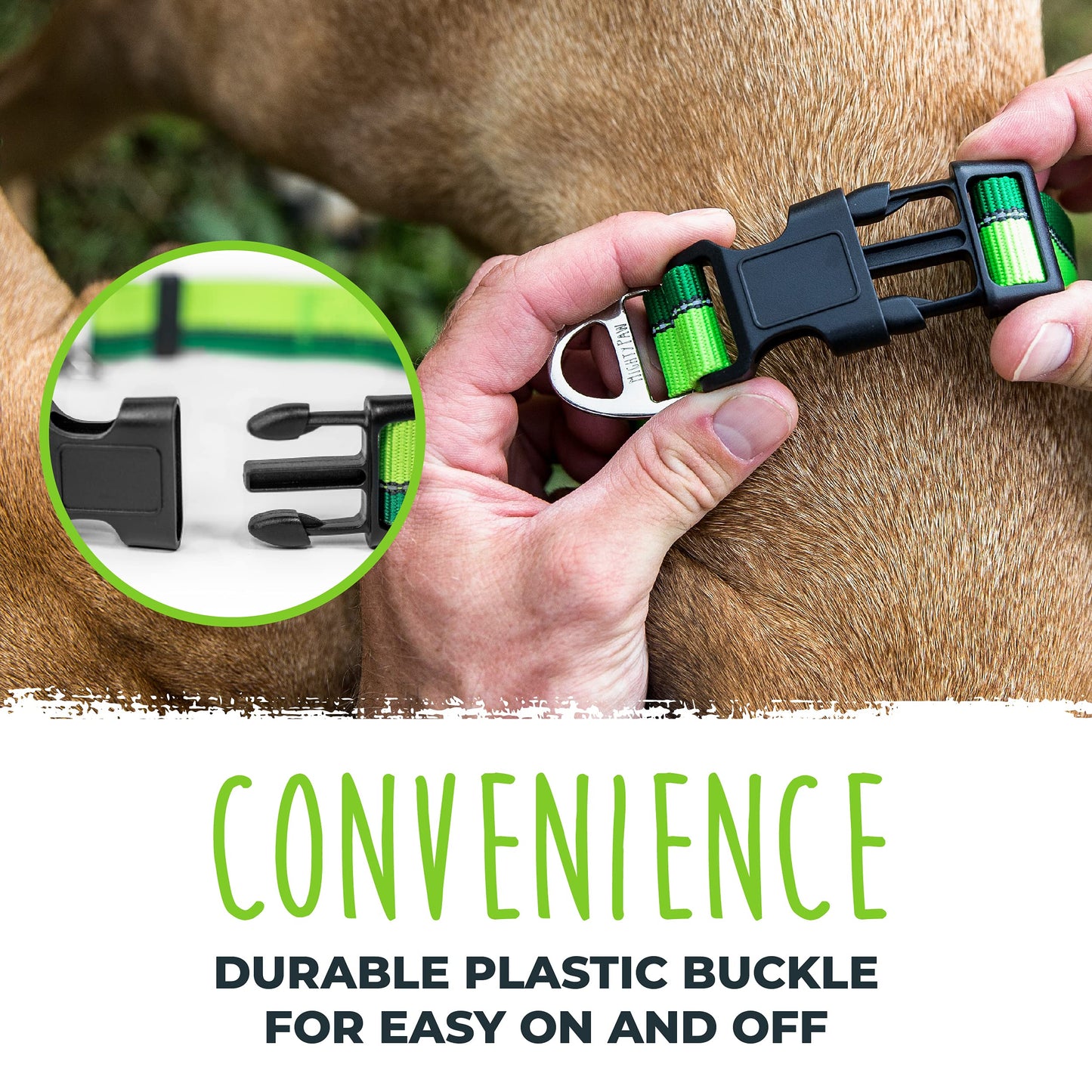 Mighty Paw Martingale Dog Collar 2.0 | Trainer Approved Limited Slip Collar with Stainless Steel Chain & Heavy Duty Buckle - Modified Cinch for Gentle & Effective Pet Training - S/M, Green