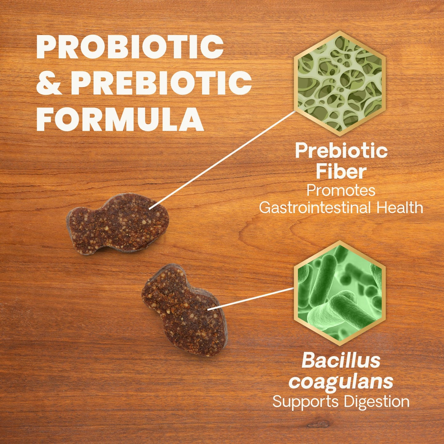 VetriScience Gut Health Probiotic & Prebiotic Digestive Supplements for Cats, Gas & Diarrhea & Immune Support, Soft Chews, Duck, 60 Count - New Look