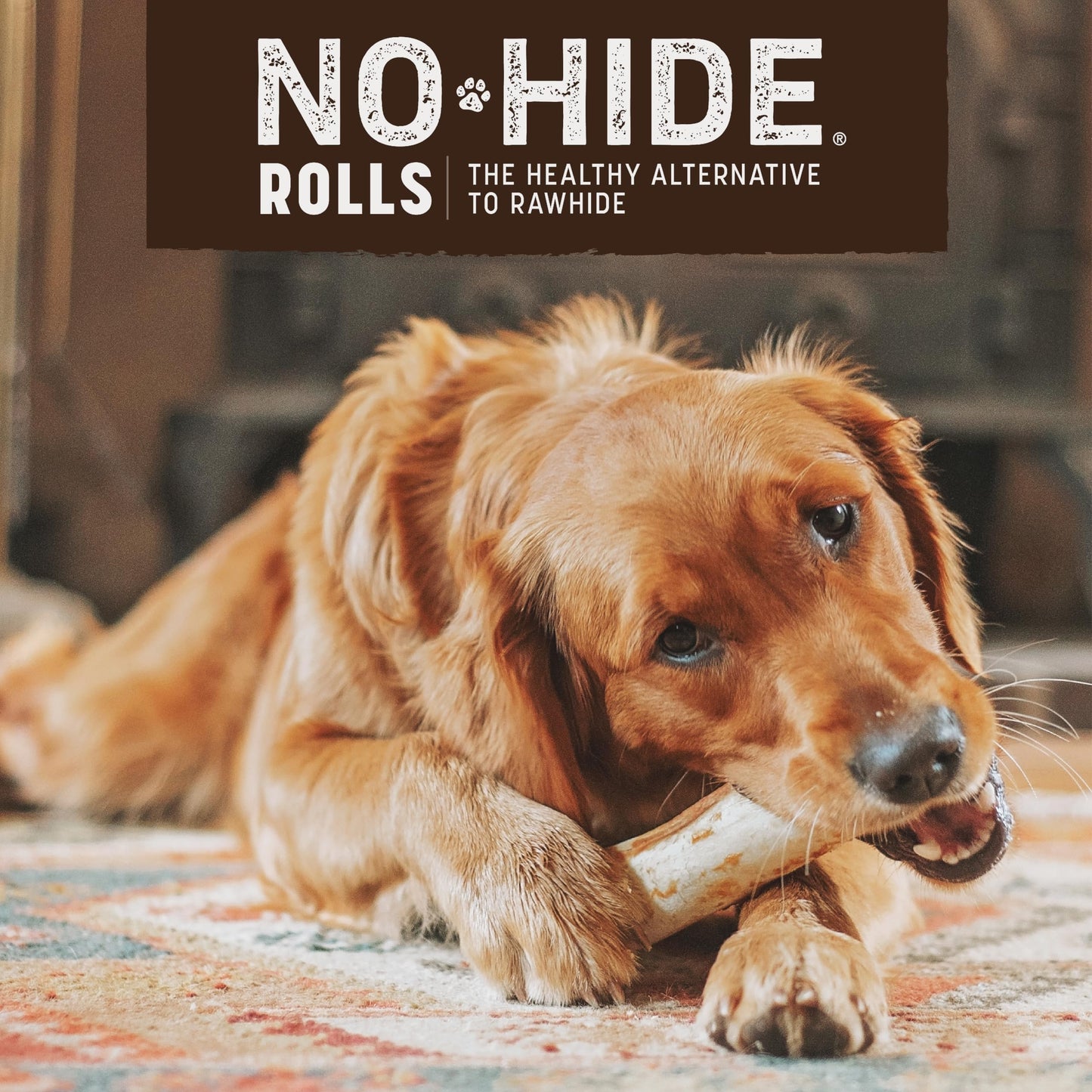 Earth Animal No Hide Medium Beef Flavored Natural Rawhide Free Dog Chews Long Lasting Chew Sticks | Treats for Large Dogs | Great for Aggressive Chewers 4.2 Oz