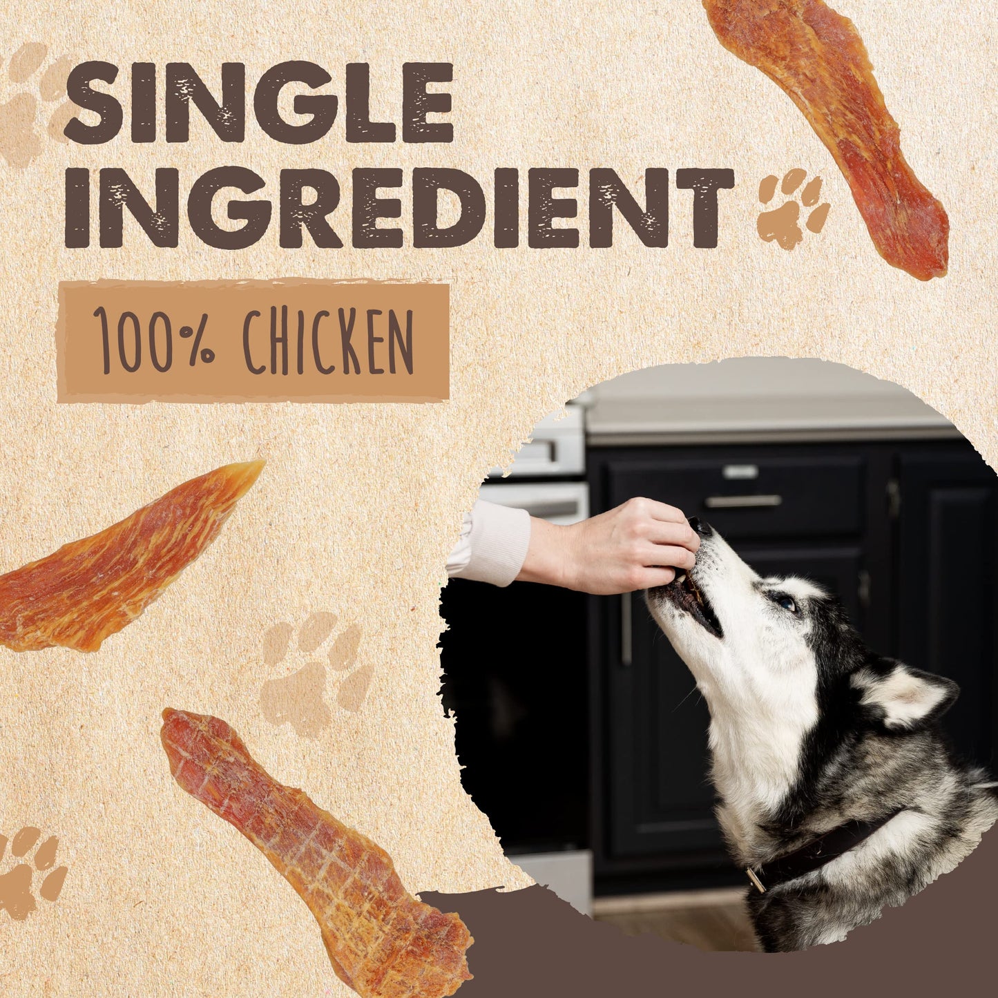 Mighty Paw Naturals Chicken Jerky Dog Treats | Chicken Jerky for Small, Medium and Large Breeds. All Natural Dog Treats. Natural Chews Treat for Large Pets, and Puppies. 14 oz