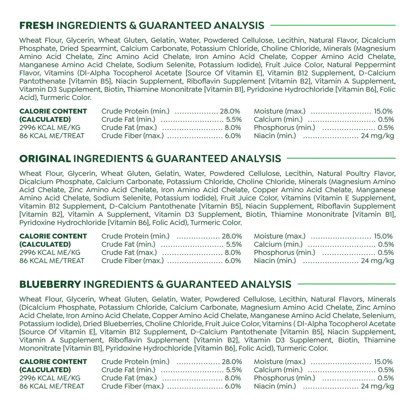 Greenies Regular Dental Dog Treats, 3-Flavor Variety Pack, (3) 12 oz. Pouches, 36 Total Treats