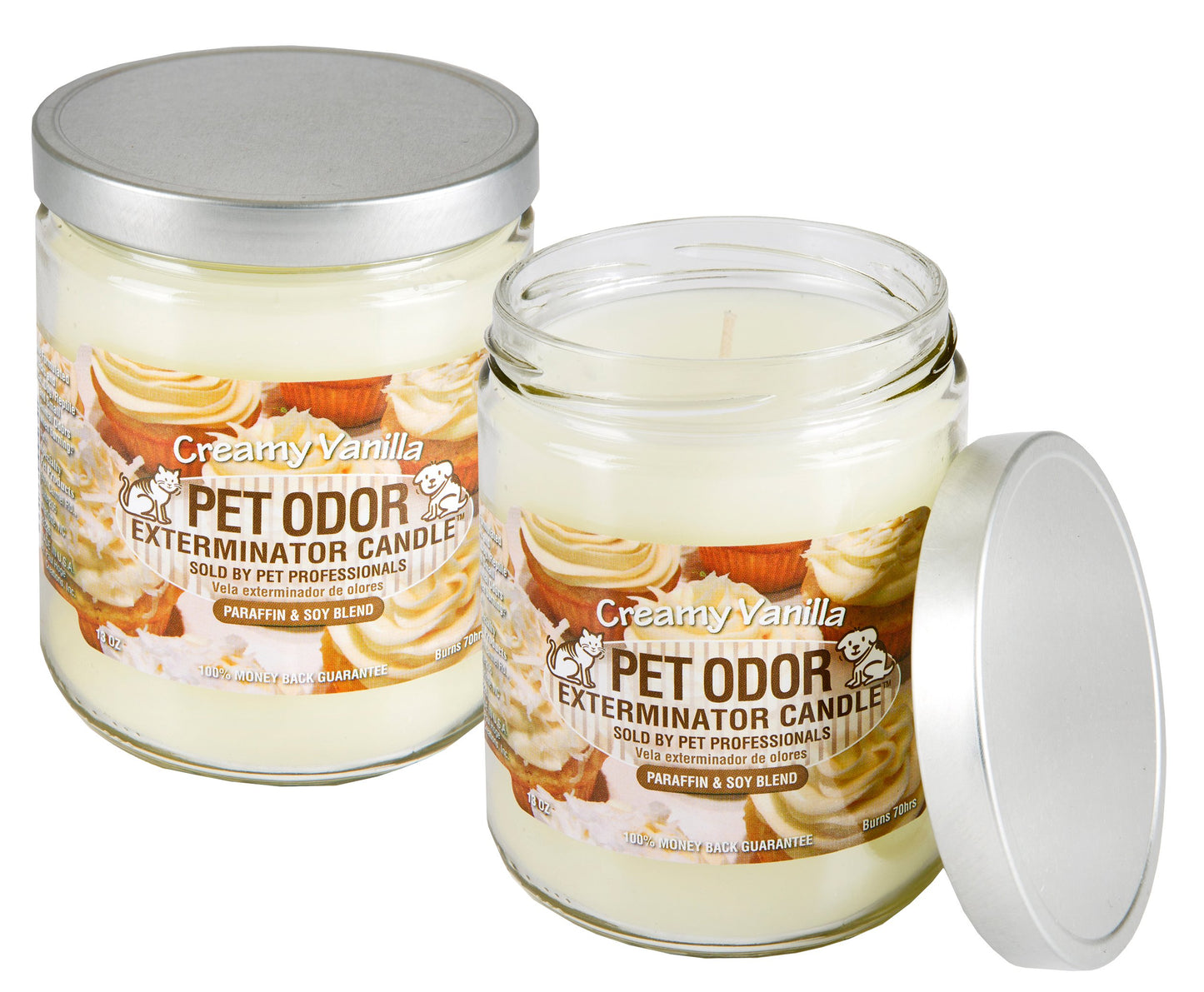 Specialty Pet Products Odor Exterminator Candle, Creamy Vanilla, 13 Ounce Jar (Pack of 2)