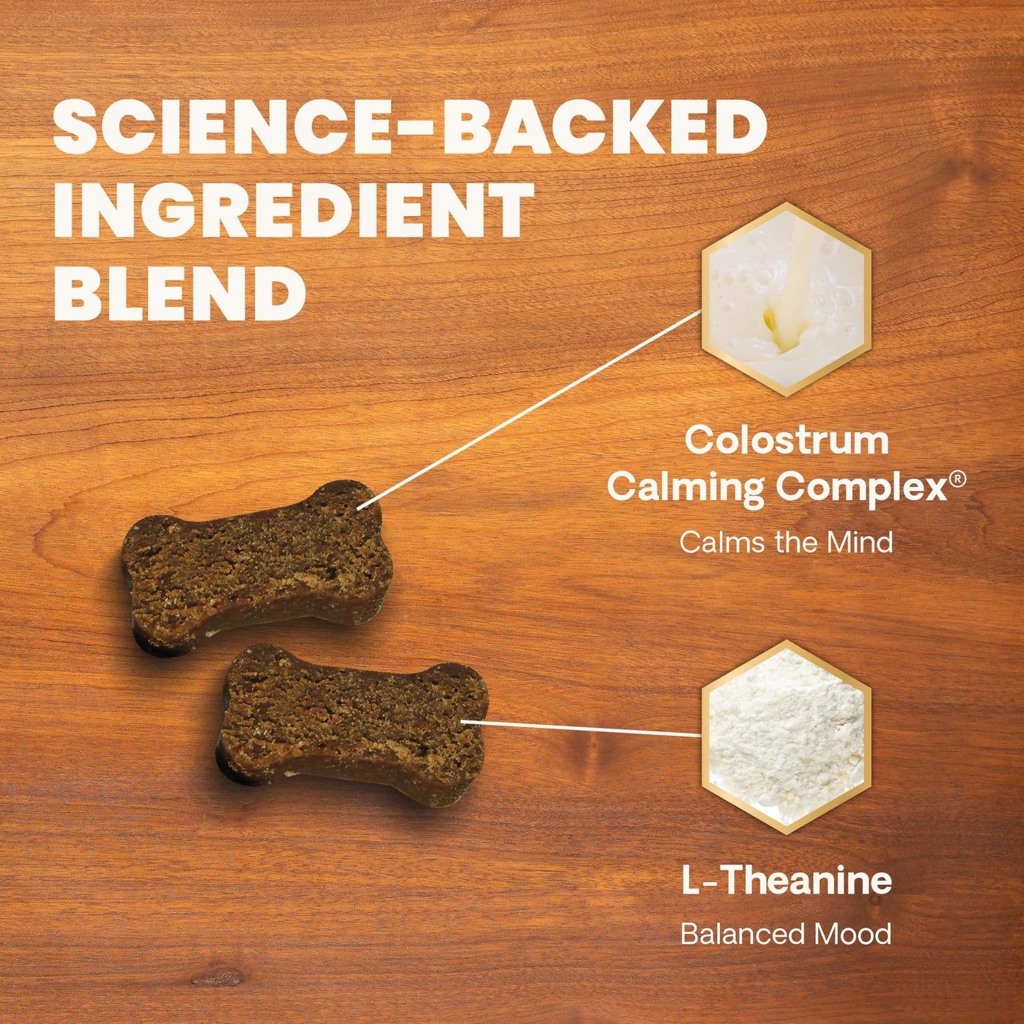 VETRISCIENCE Calm & Confident Chews, Composure Clinically Tested Calming & Anxiety Relief for Dogs, CBD and Melatonin Free Calming Chews for Dogs, Peanut Butter, 120 Count