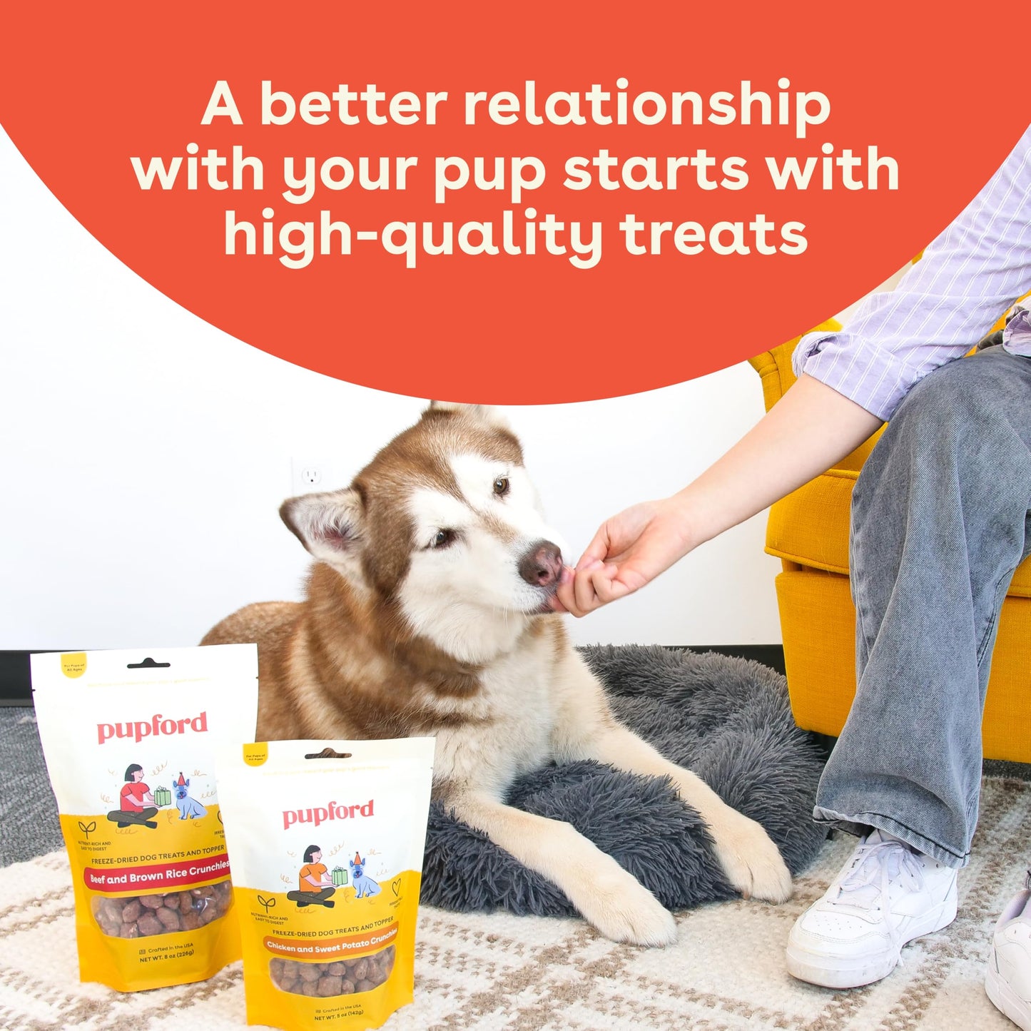 Pupford Crunchies, All-Natural, Healthy, Freeze Dried Treat for Dogs & Puppies (Chicken & Sweet Potato, 5 oz)