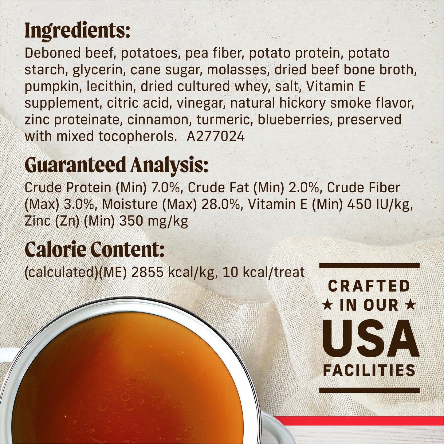 Merrick Healthy Bites Grain Free Dog Treats, Soft Treats with Bone Broth for Dogs, Beef and Bone Broth Recipe - 6 oz. Pouch