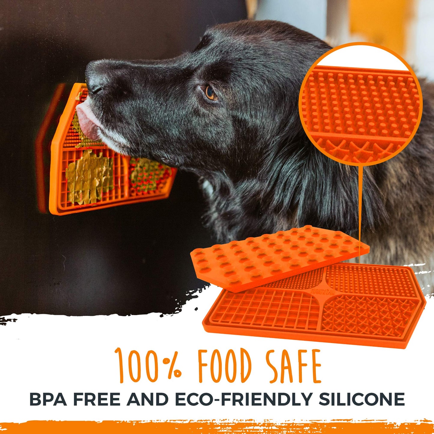 Mighty Paw Dog Lick Pad - Anxiety Alleviation - Strong Suction - Enhanced Paw Grooming - BPA-Free Silicone - Slow Feeding Lick Pad - Dental Health - Dishwasher Safe - Food Safe Silicone Dog Food Mat