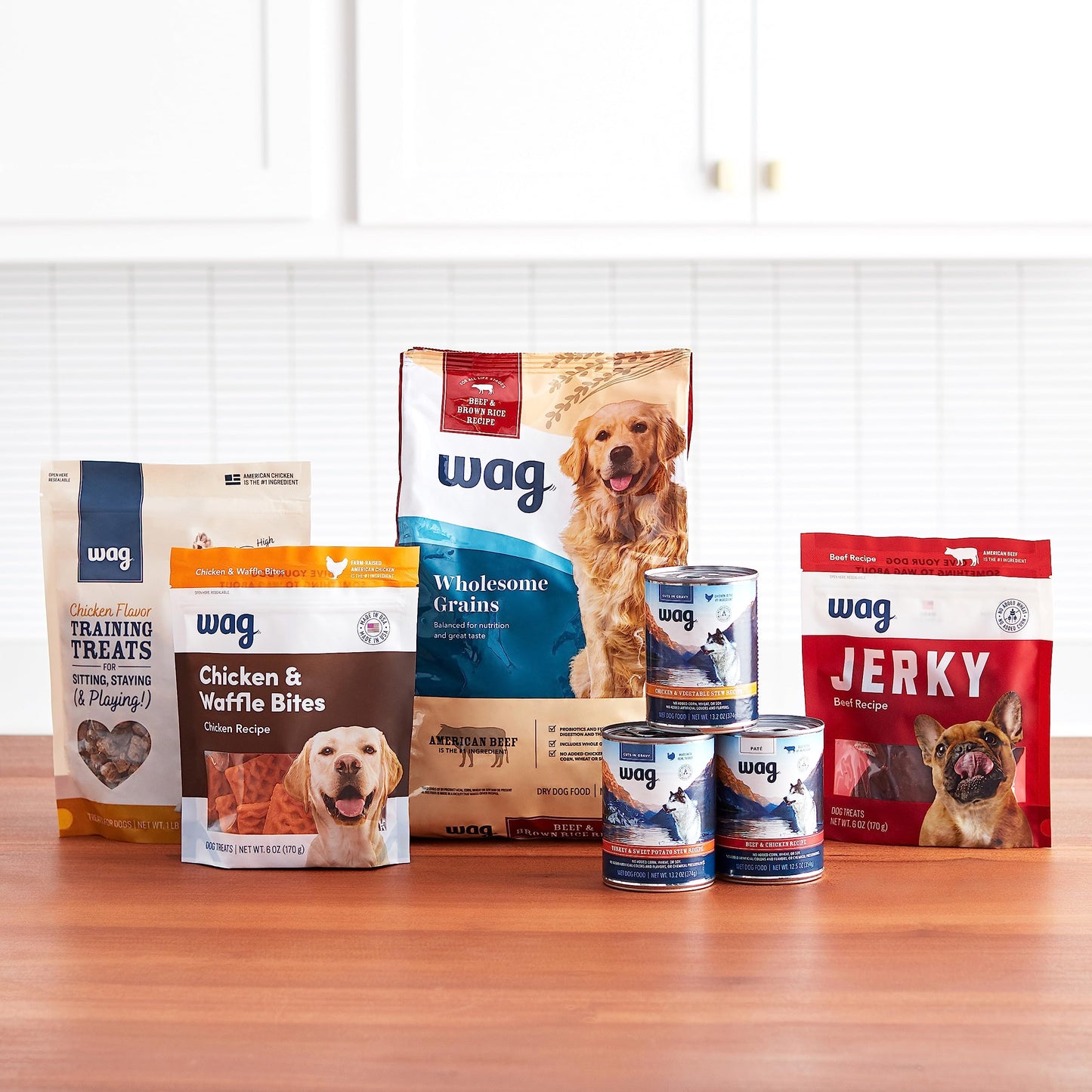 Amazon Brand - Wag Dog Treats, Chicken and Waffle Bites, 12 oz Resealable Pack of 1