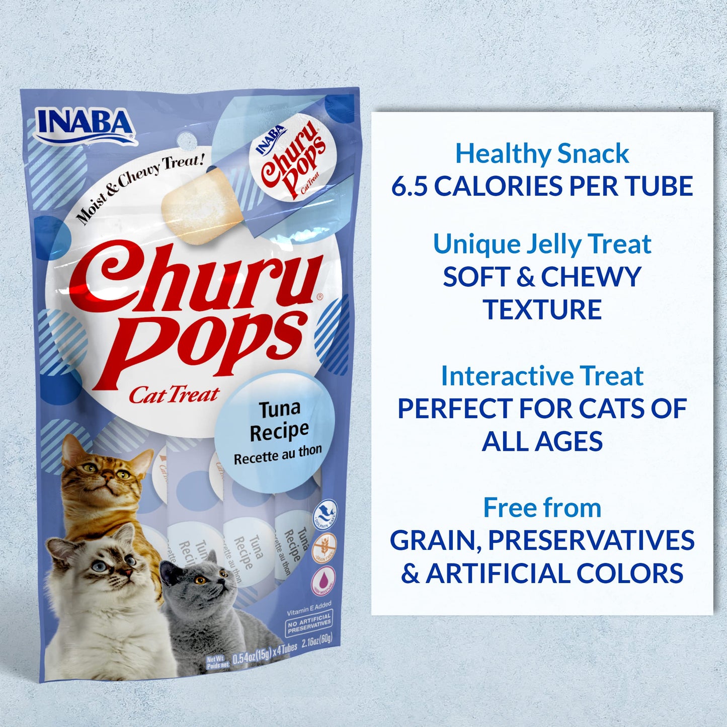 INABA Churu Pops Moist and Chewy Cat Treat Tuna with Chicken Recipe 24 Tubes