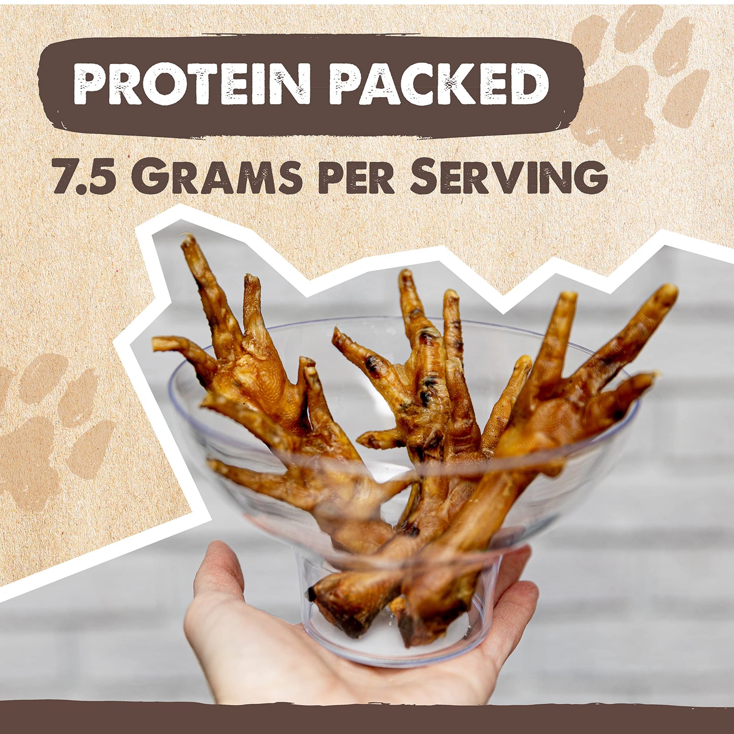 Mighty Paw Naturals Chicken Feet Dog Treats (30 Pack) | 100% Natural Dehydrated Chicken Feet for Dogs. Dried Treat for Pets. Single Ingredient Chews