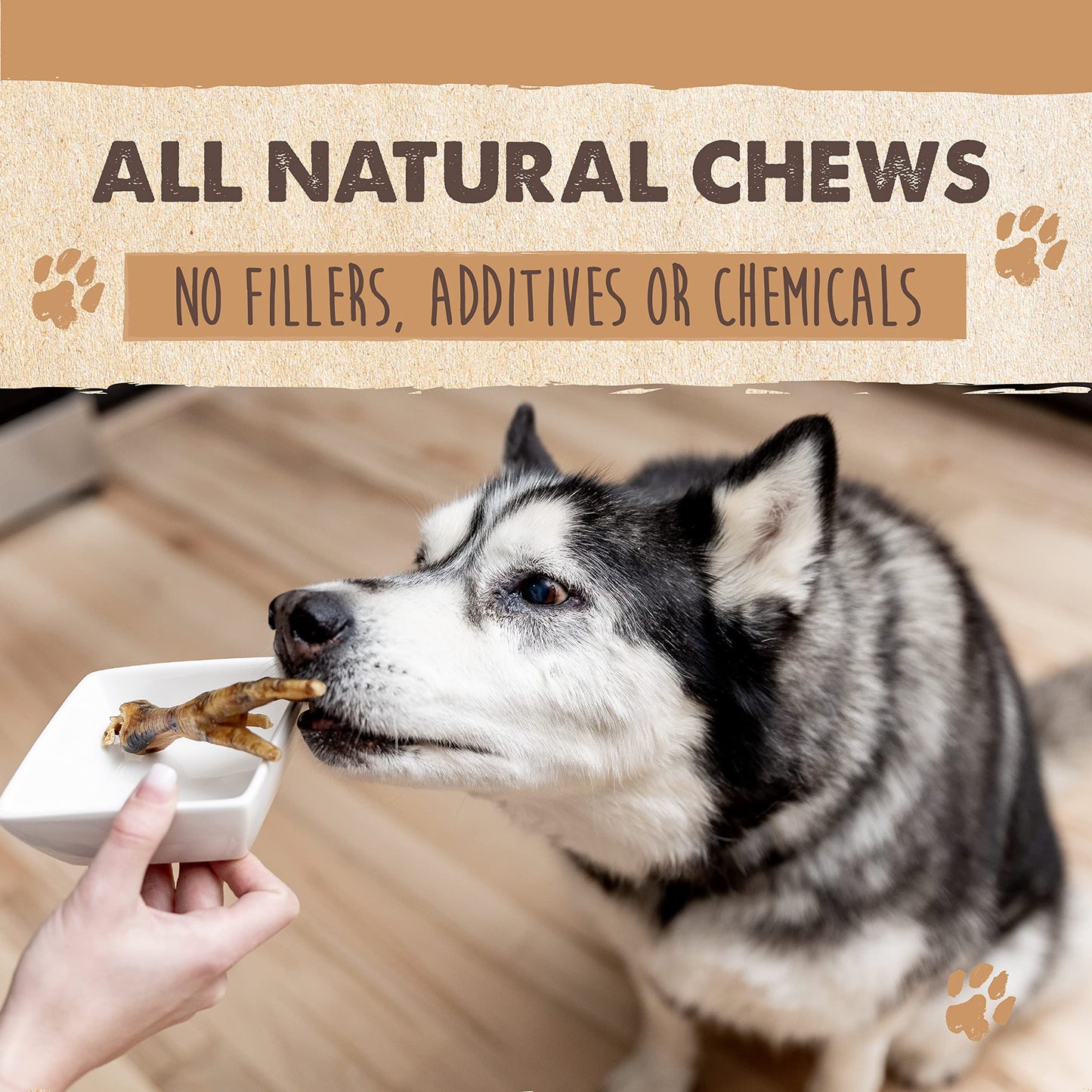 Mighty Paw Naturals Chicken Feet Dog Treats (30 Pack) | 100% Natural Dehydrated Chicken Feet for Dogs. Dried Treat for Pets. Single Ingredient Chews