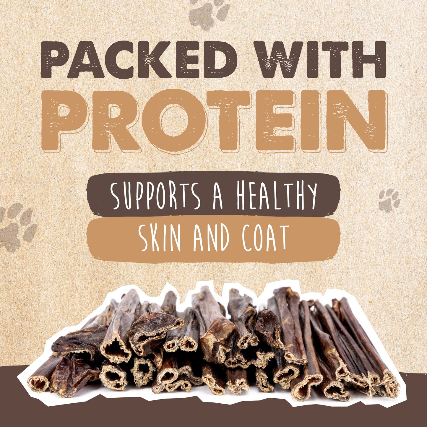 Mighty Paw - Beef Gullet Sticks for Dogs (6 Inch - 30 Pack) | Premium Beef Esophagus Treats. Gullet Sticks, Ideal for Large and Small Breeds Teething and Light Chewing. Rawhide Free, Bulk Dog Chews