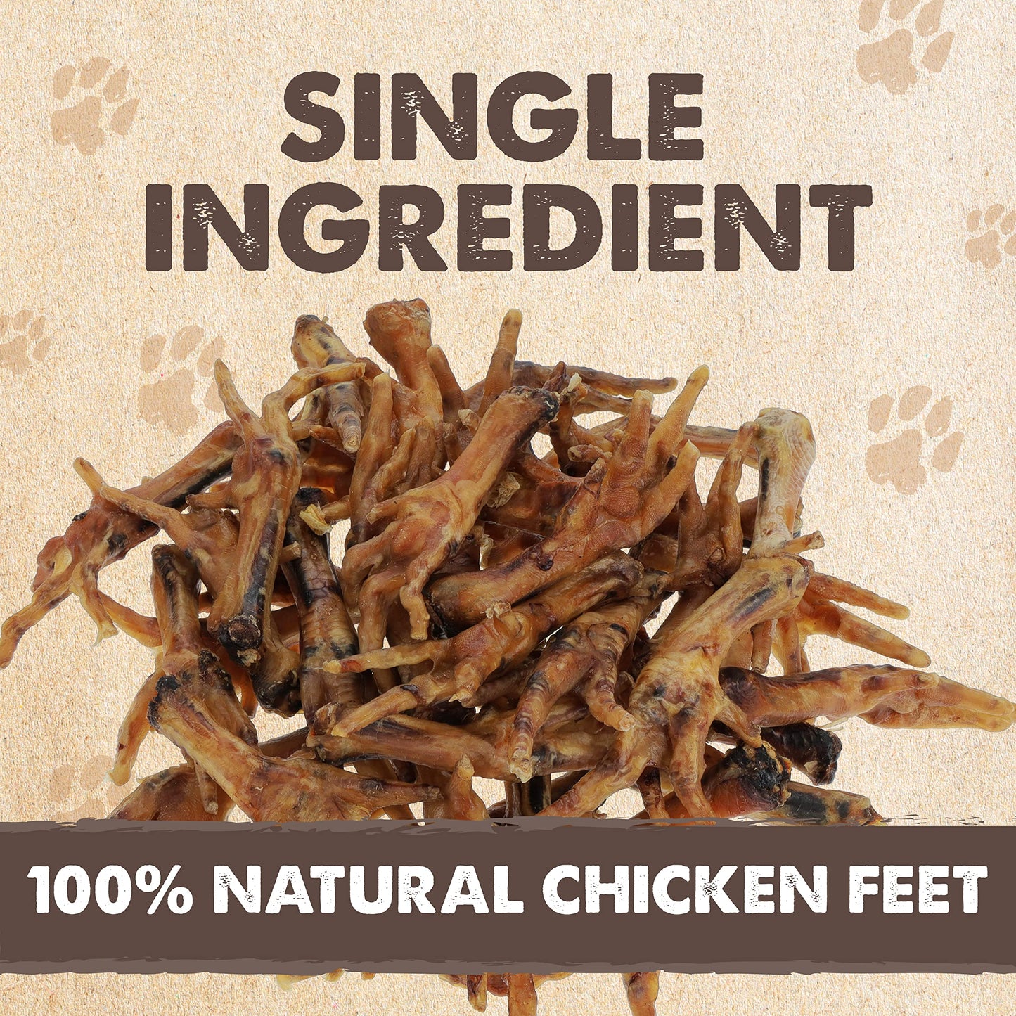 Mighty Paw Naturals Chicken Feet Dog Treats (30 Pack) | 100% Natural Dehydrated Chicken Feet for Dogs. Dried Treat for Pets. Single Ingredient Chews