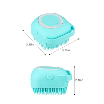 VIWIK Dog Bath Brush, Blue - Complete Pet Grooming Kit Includes 3 Versatile Brushes for Bathing, Hair Removal, Massage, Safe and Sturdy with Food-Grade Silicone, Effortlessly Clean Your Dog