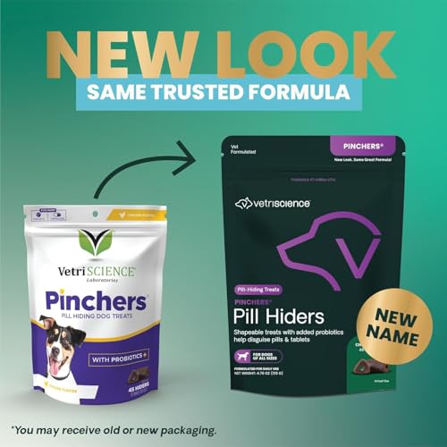 VETRISCIENCE Extra Large Pinchers Pill Hiders Chews, Non-Greasy Pill Wrap with Probiotics for Dogs, Disguise Pills, Capsules and Tablets, Soft and Chewy, Gut and Immune Health, Chicken, 2 Pack