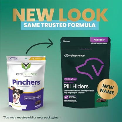 VETRISCIENCE Extra Large Pinchers Pill Hiders Chews, Non-Greasy Pill Wrap with Probiotics for Dogs, Disguise Pills, Capsules and Tablets, Soft and Chewy, Gut and Immune Health, Chicken, 2 Pack