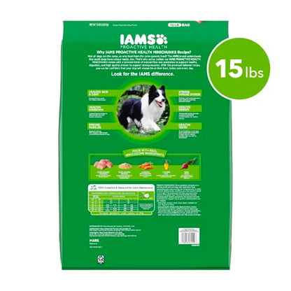 IAMS Proactive Health Minichunks Adult Dry Dog Food with Real Chicken, 15 lb. Bag