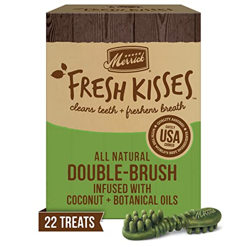 Merrick Fresh Kisses Natural Dental Chews Infused With Coconut And Botanical Oils For Large Dogs Over 50 Lbs - 22 ct. Box