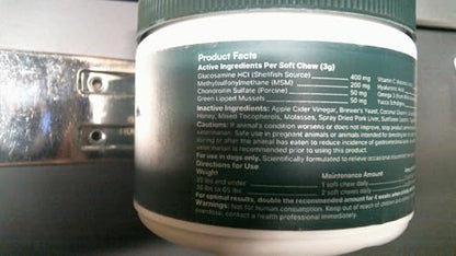 Wuffes Advanced Dog Hip and Joint Supplement with Glucosamine, Chondroitin, Omega 3, MSM, and Green Lipped Mussel, 60 Pork Flavored Chews for Small and Medium Dog Breeds