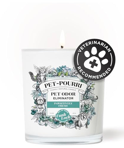 Poo-Pourri Pawsitively Fresh Pet Deodorizer Candle – Pet Safe Plant Based Ingredients & Wax – Vet Approved – Aromatherapy & Air Freshener for Pet Odor – Scented with Pineapple, Jasmine, & Pear