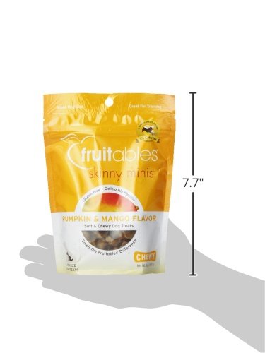 Fruitables Skinny Mini Dog Treats, Healthy Pumpkin Treat for Dogs, Low Calorie & Delicious, Puppy Training, Free of Wheat, Corn and Soy, Made in the USA, Pumpkin and Mango Flavor, 5oz