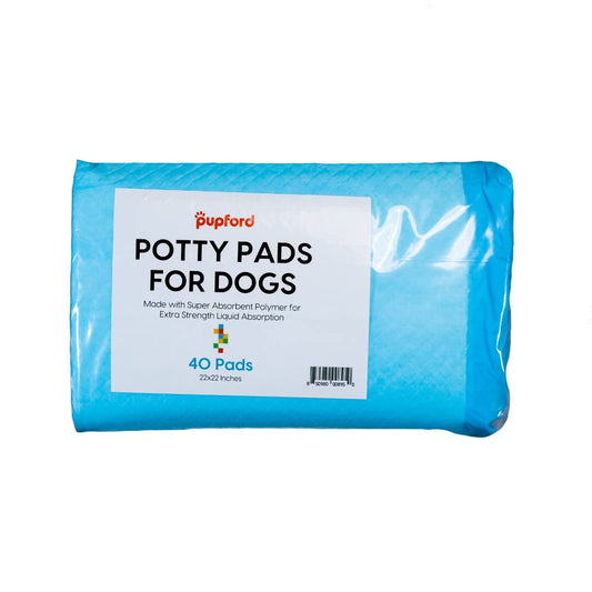 Pupford Potty Pads for Dogs & Puppies – Leak-Proof Pet Potty Training Pads | 40 Count | Heavy-Duty, Thick, Disposable, Made with Super Absorbent Polymer | 22x22 in