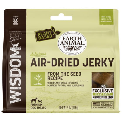 Earth Animal Wisdom Air-Dried Jerky From the Seed Recipe | Dog Treats | Dog Snacks | Premium Natural Plant-Based Jerky Strips | 4 oz |Made in the USA (Pack of 1)