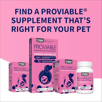 Nutramax Proviable Digestive Health Supplement Kit with Multi-Strain Probiotics and Prebiotics for Cats and Small Dogs, With 7-Strains of Bacteria, 15 mL Paste and 10 Capsules