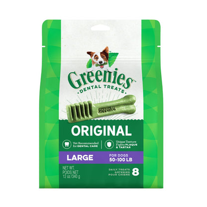 Greenies Original Large Dental Dog Treats, 12 oz. Pack (8 Treats)