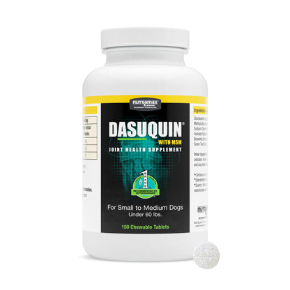 Nutramax Laboratories Dasuquin with MSM Chewables, Small/Medium Dog, 150 Count, White