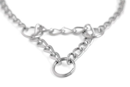 Mighty Paw Martingale Training Dog Collar - Modified Slip Chain - Trainer Approved - No More Pulling - for All Breed Sizes - No Pulling Dog Collar - Stainless Chain - Martingale - (20")