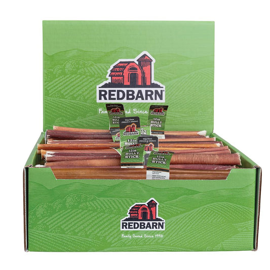 Redbarn Pet Products 12" Bully Sticks for Dogs, Case of 35