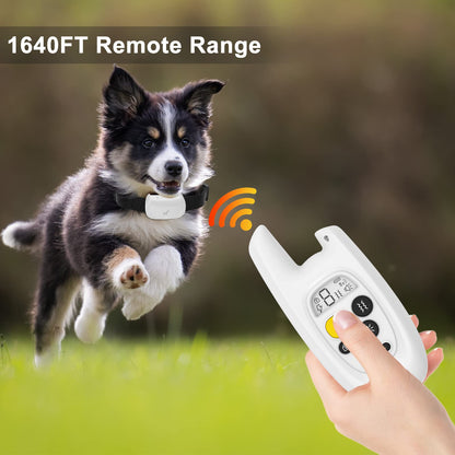 VIWIK Shock Collar for Large Medium Small Dogs, Rechargeable Dog Training Collar with Remote 1600FT, Electric IPX7 Waterproof Bark Collar W/Beep, Vibration, Shock and Keypad Lock White