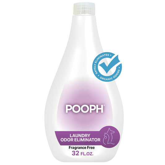 POOPH® Laundry Odor Eliminator, 32oz (16 Loads) – Fragrance-Free, Safe for Pets & People, No Harsh Chemicals, Eliminates Tough Organic Odors from Urine, Vomit, Sweat, Food, & More in Washable Fabrics