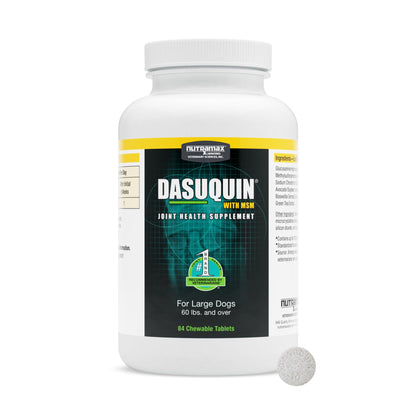 Nutramax Dasuquin with MSM Joint Health Supplement for Large Dogs - With Glucosamine, MSM, Chondroitin, ASU, Boswellia Serrata Extract, and Green Tea Extract, 84 Chewable Tablets
