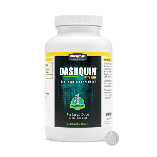 Nutramax Dasuquin with MSM Joint Health Supplement for Large Dogs - With Glucosamine, MSM, Chondroitin, ASU, Boswellia Serrata Extract, and Green Tea Extract, 84 Chewable Tablets