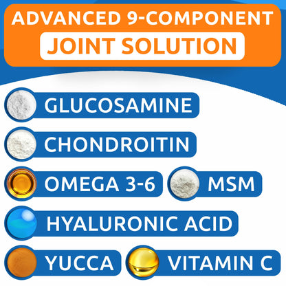 Bark&Spark Senior Advanced Glucosamine Chondroitin for Dogs - Hip Joint Pain Relief - Old Dog Joint Chews Large & Small Breed - Hip Joint Chews Joint Health Care Treats - 120Ct